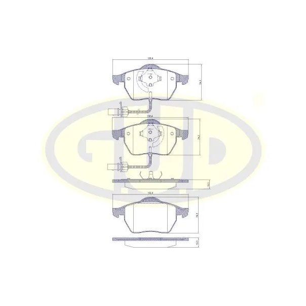 фото Колодки пер audi a6 1.8t/2.5tdi 97-02.vw passat 1.6-2.5tdi 98- g.u.d.