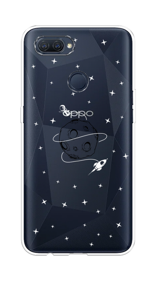 

Чехол на Oppo A12 "Полет вокруг луны", Белый;серый;черный, 253450-2