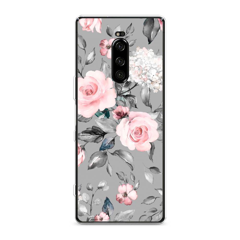 

Силиконовый чехол "Розы на сером" на Sony Xperia XZ4, 53850-8