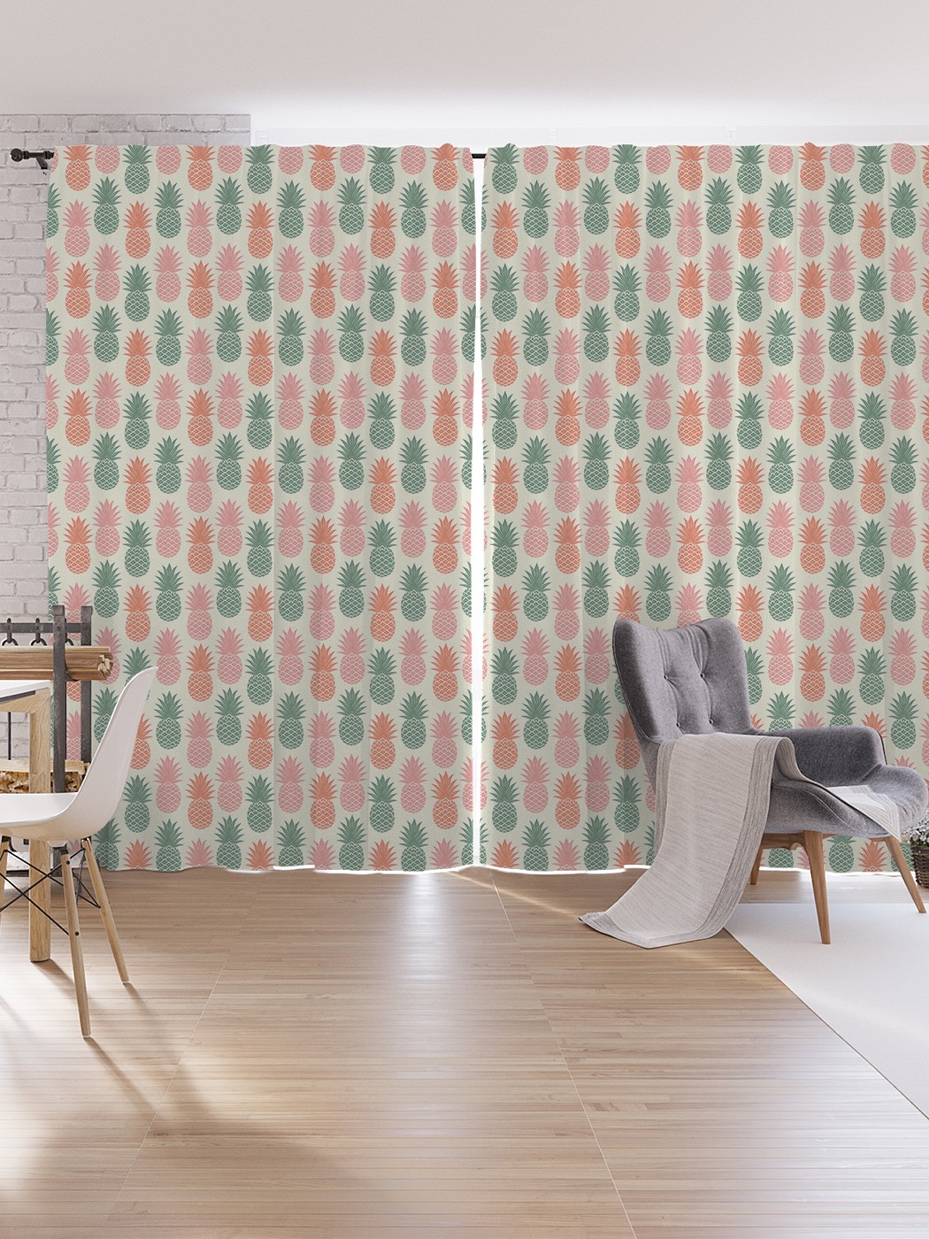 

Шторы под лён JoyArty "Шаблоны ананасов", серия Oxford DeLux, 340х265 см, Шаблоны ананасов