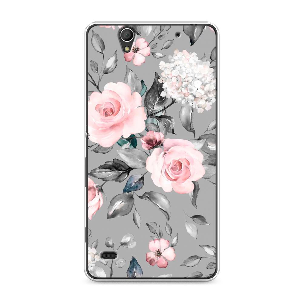 

Силиконовый чехол "Розы на сером" на Sony Xperia C4, 52650-8