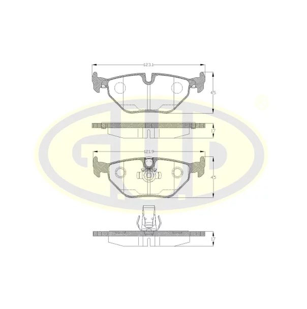 фото Колодки зад bmw e39 2.0-4.0/2.0d-3.0d 95- g.u.d.