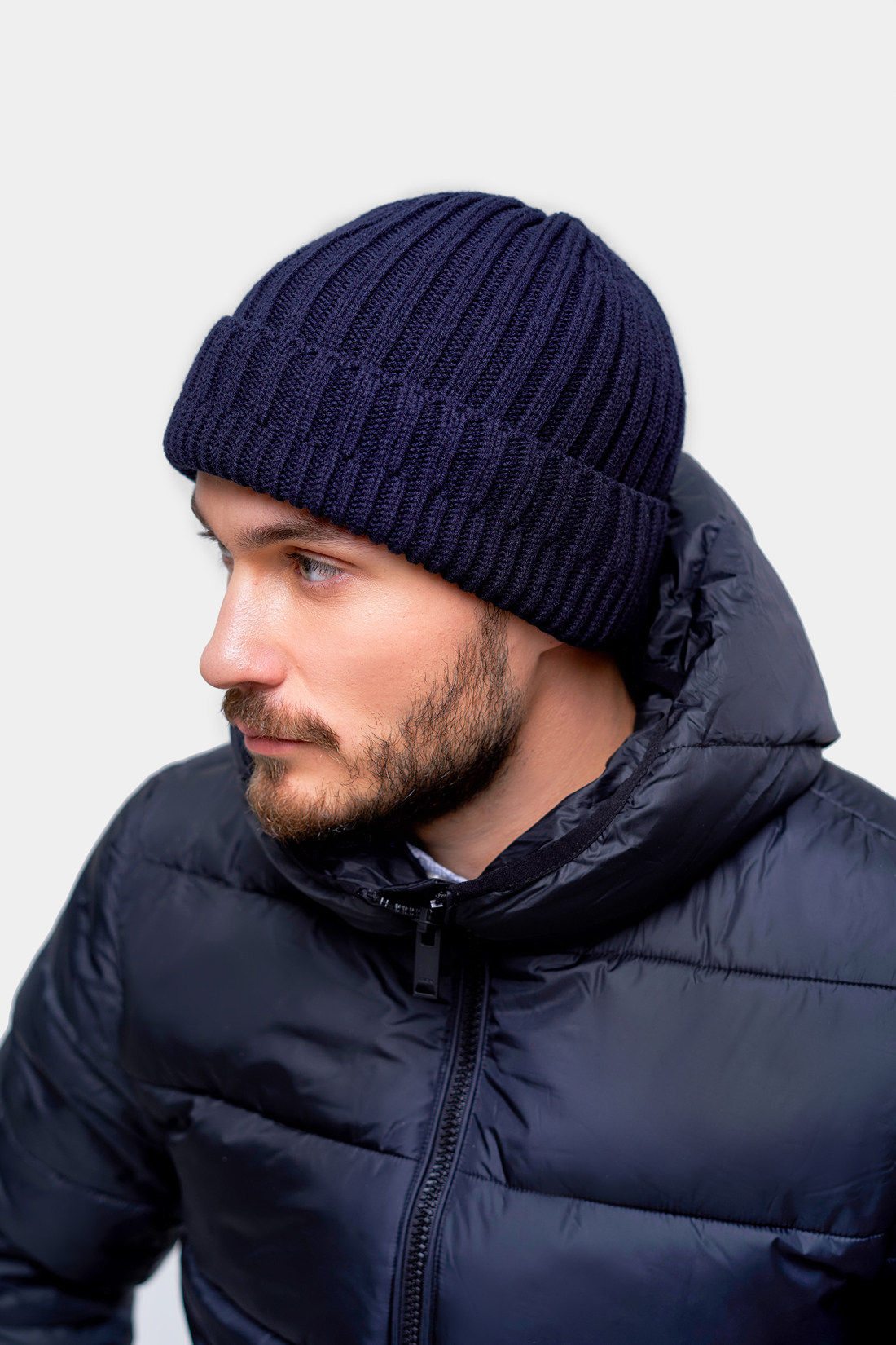 фото Шапка бини мужская baon b840586 deep navy, р.58