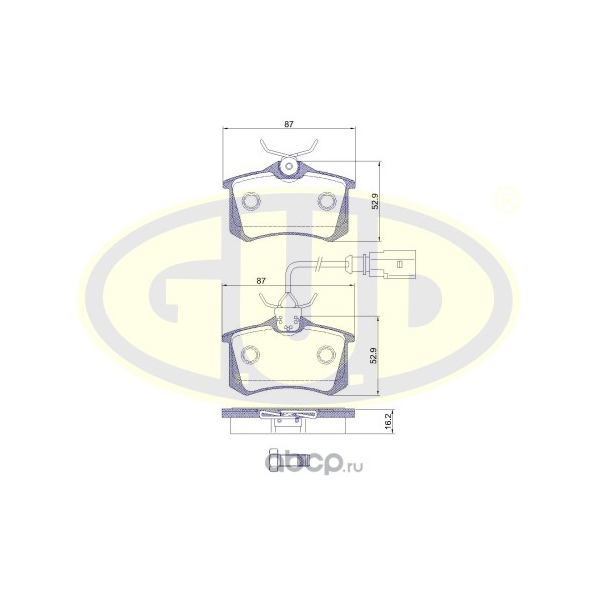 Тормозные колодки G.U.D. задние дисковые gbp026351