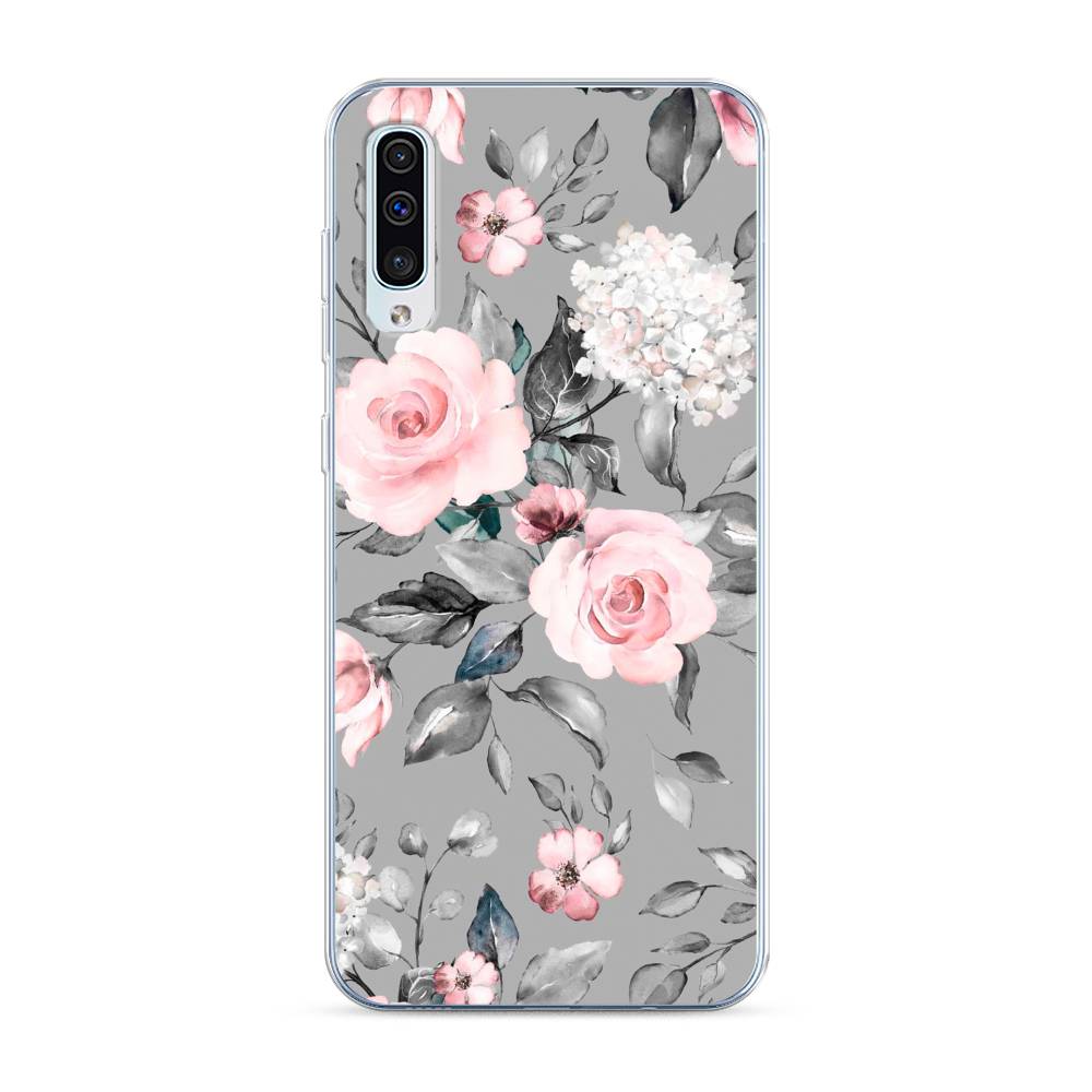 фото Силиконовый чехол "розы на сером" на samsung galaxy a30s awog