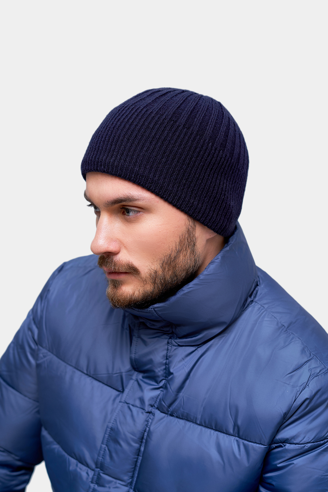 

Шапка бини мужская Baon B840573 deep navy, р, Синий, B840573