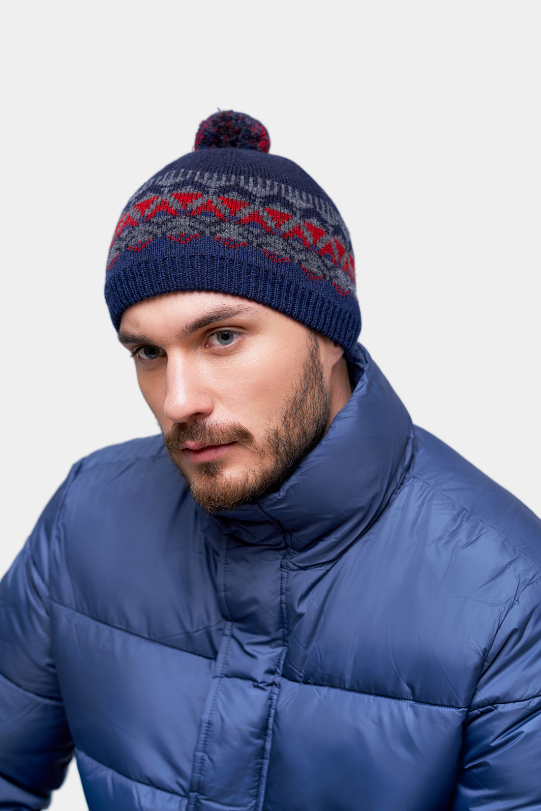 фото Шапка бини мужская baon b840572 deep navy, р.58