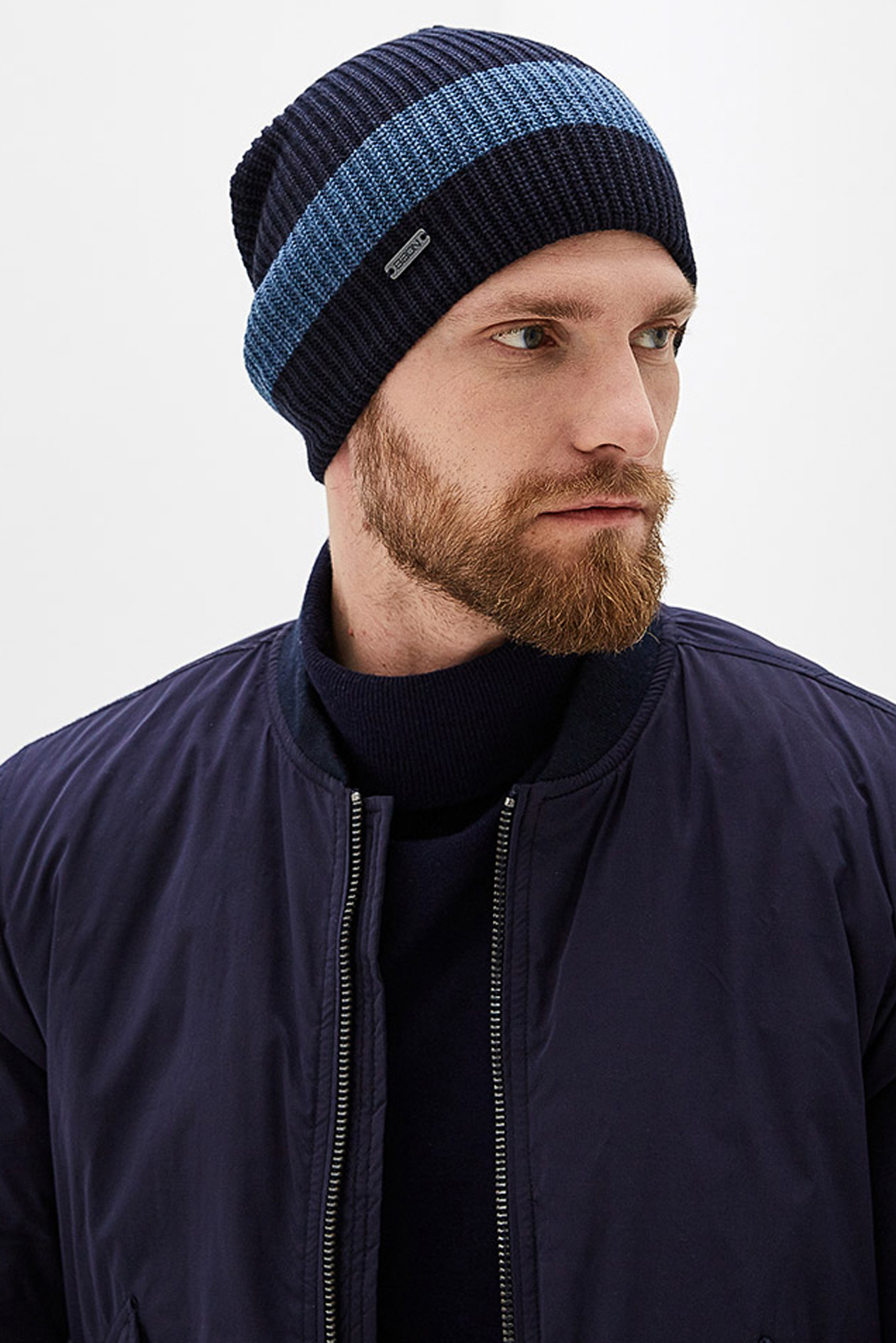 

Шапка бини мужская Baon B849506 deep navy, р.58, B849506