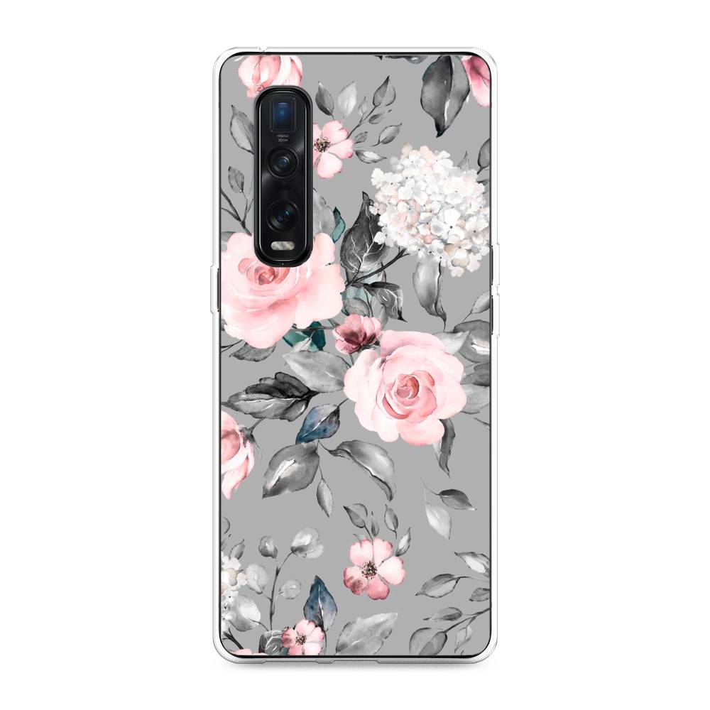 

Силиконовый чехол "Розы на сером" на Oppo Find X2 Pro, 253350-8