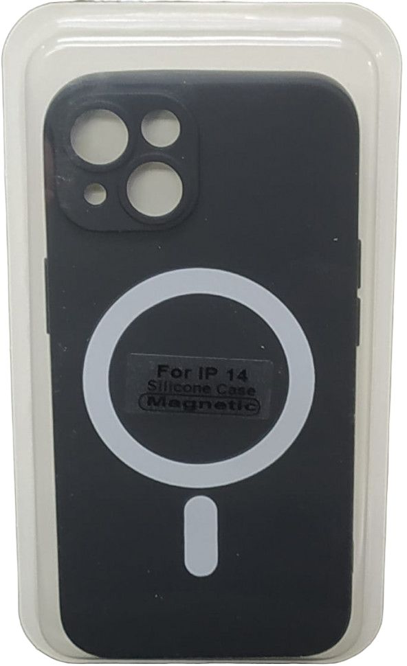 

Накладка для iPhone 14 6.1" Magsafe силикон черная, Черный