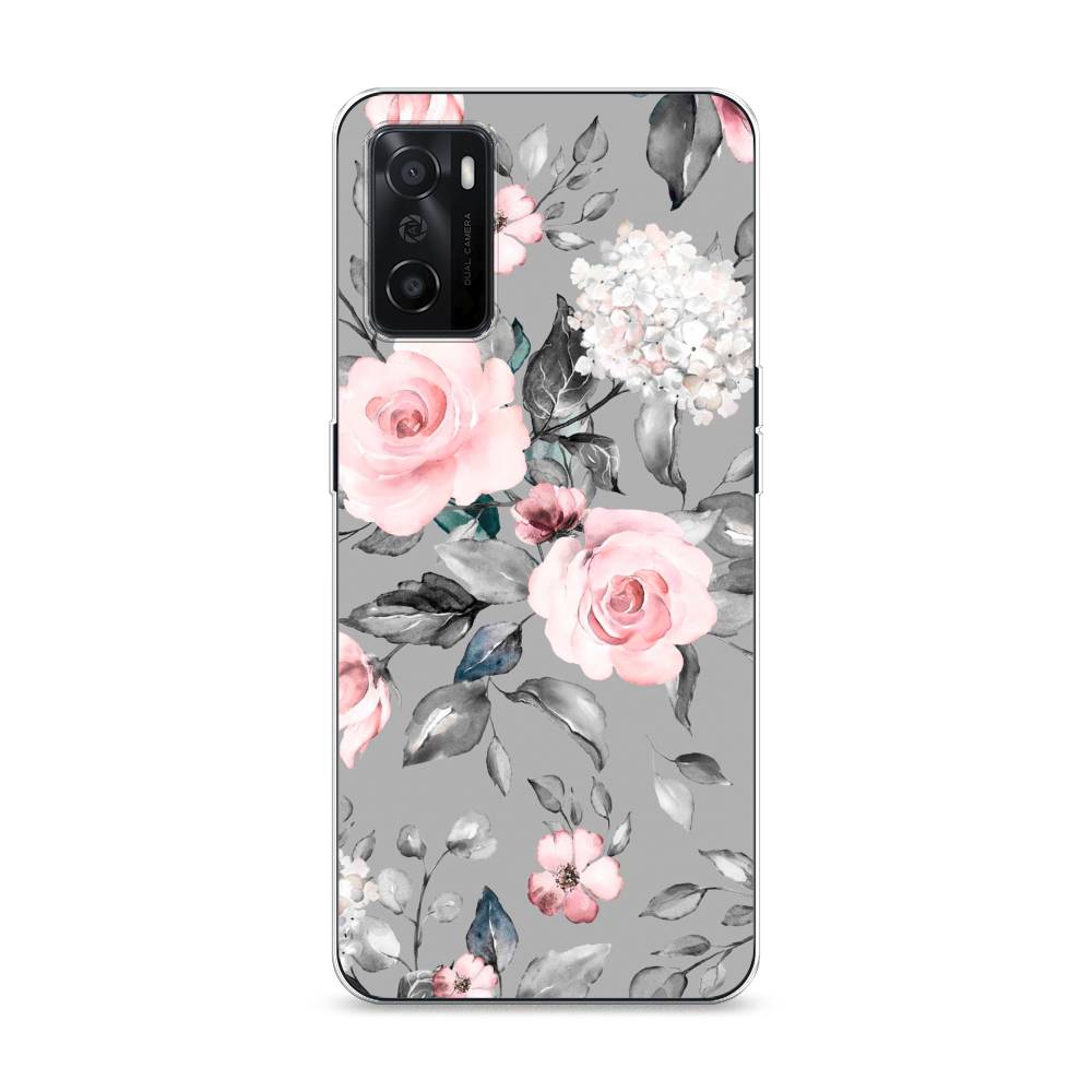

Силиконовый чехол "Розы на сером" на Oppo A55s 5G, 2510150-8