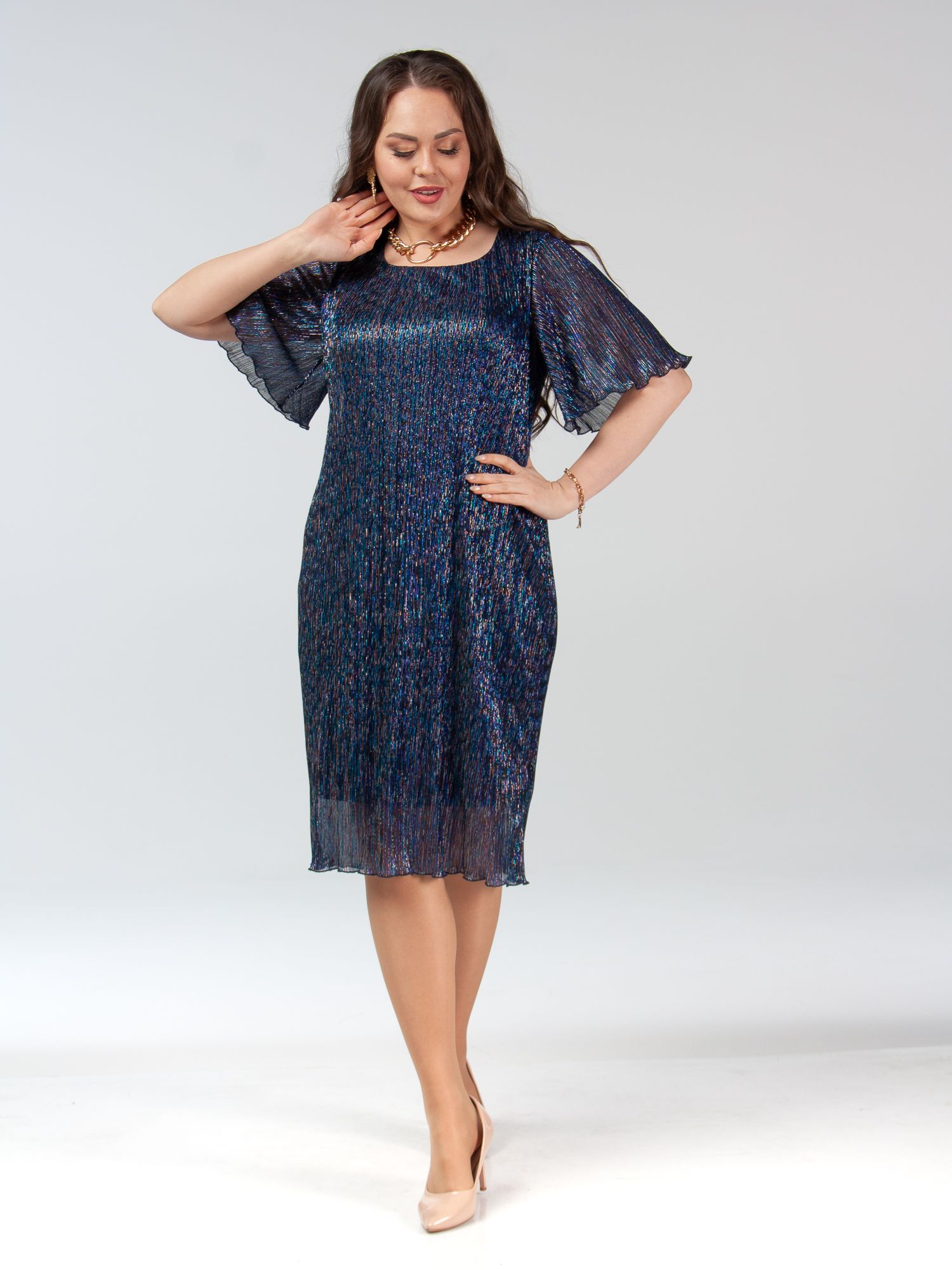 

Платье женское СKC Collection 4707 синее 56 RU, Синий, 4707