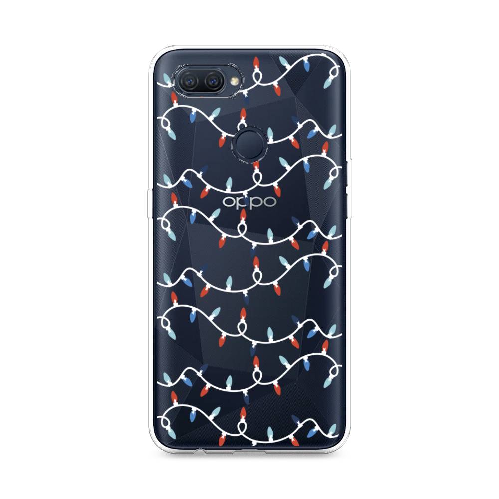 

Чехол для Oppo A12 "Разноцветная гирлянда", Белый;красный;синий, 253450-5