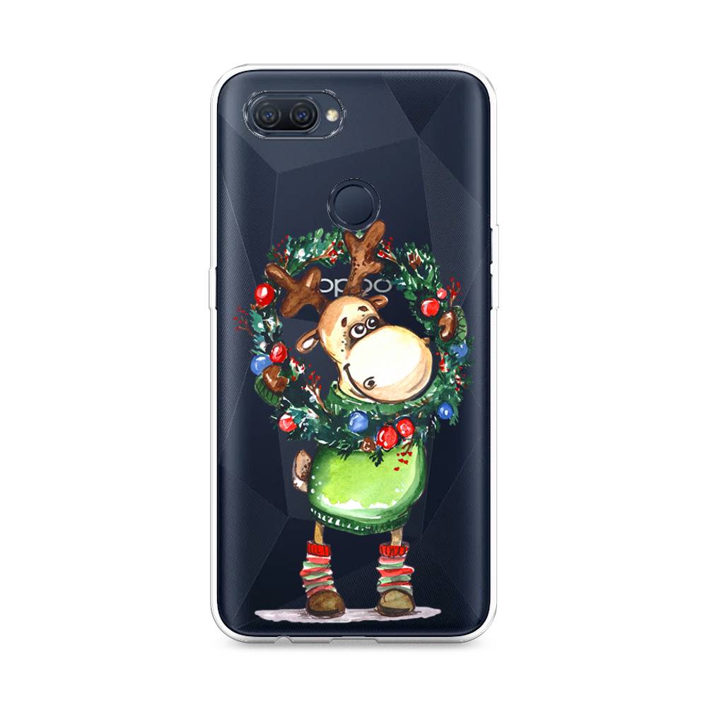 

Чехол для Oppo A12 "Олень с новогодним венком", 253450-4
