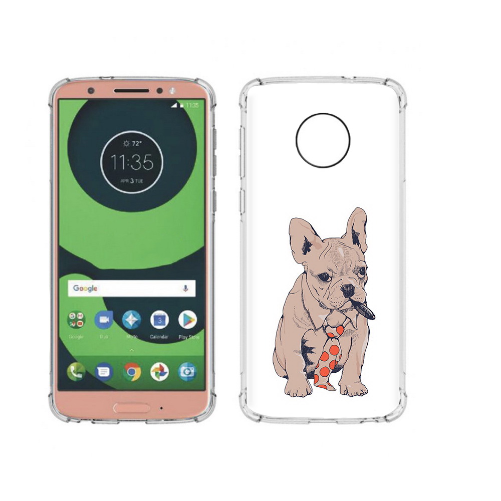 

Чехол MyPads Tocco для Motorola Moto G6 бульдог с сигарой (PT99805.376.250), Прозрачный, Tocco