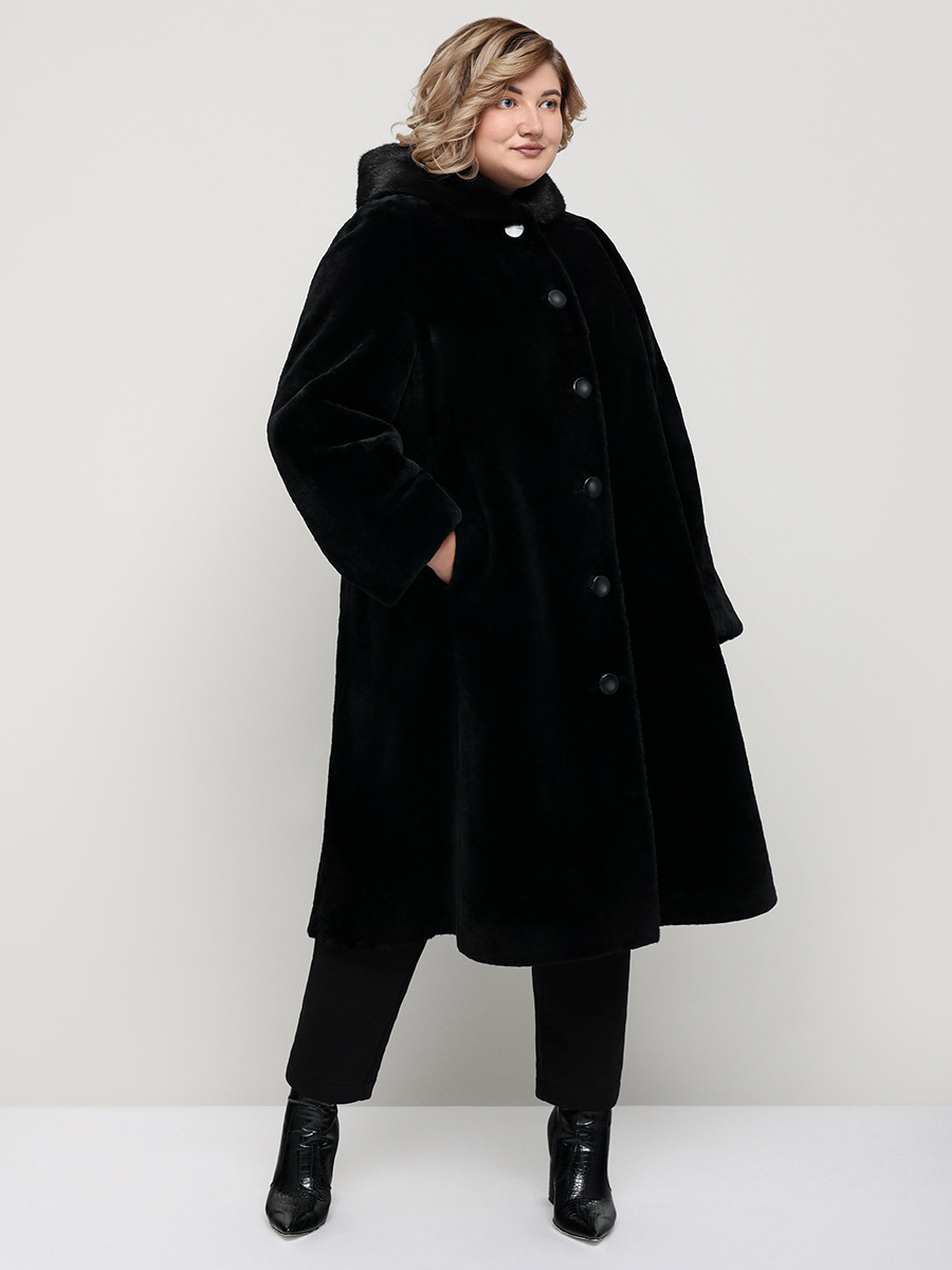 

Шуба женская ALEF 3582/110 черная 64 RU, 3582/110