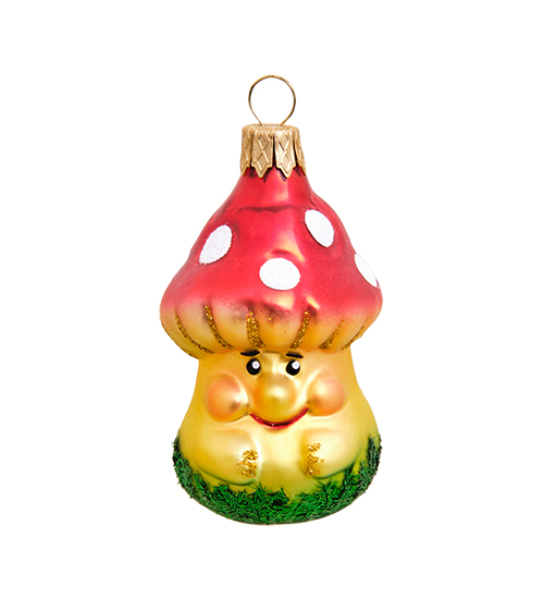 

Елочная игрушка Мухомор Элита 801605 1шт разноцветный