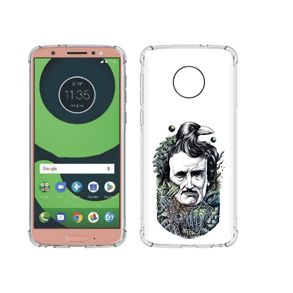 

Чехол MyPads Tocco для Motorola Moto G6 Эдгар Аллан с вороном (PT99805.376.203), Прозрачный, Tocco