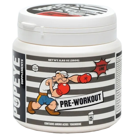 Предтренировочный комплекс, Popeye Supplements Pre-Workout - 250 грамм, клубника-лайм