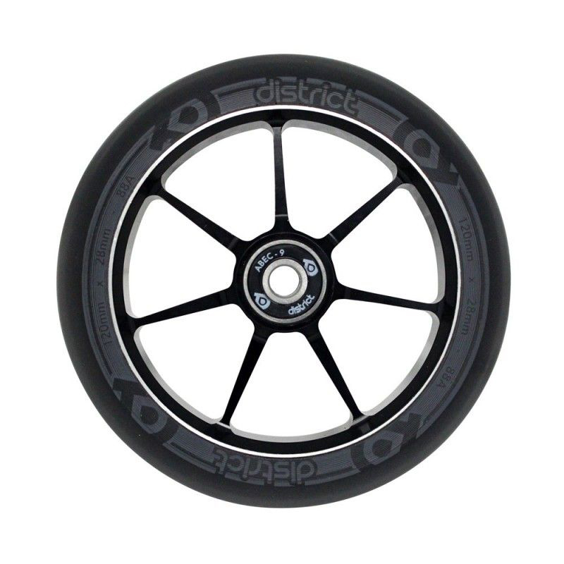 DIW19003 колесо для сам. District 120x28mm Dual Width Core - Black/Grey