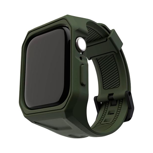 Чехол с ремешком силиконовый UAG Scout Plus для Apple Watch 45мм 7/8 Gen оливковый