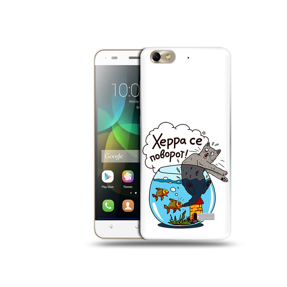 

Чехол MyPads Tocco для Honor 4C Рыбы с котом (PT10946.43.149), Прозрачный, Tocco