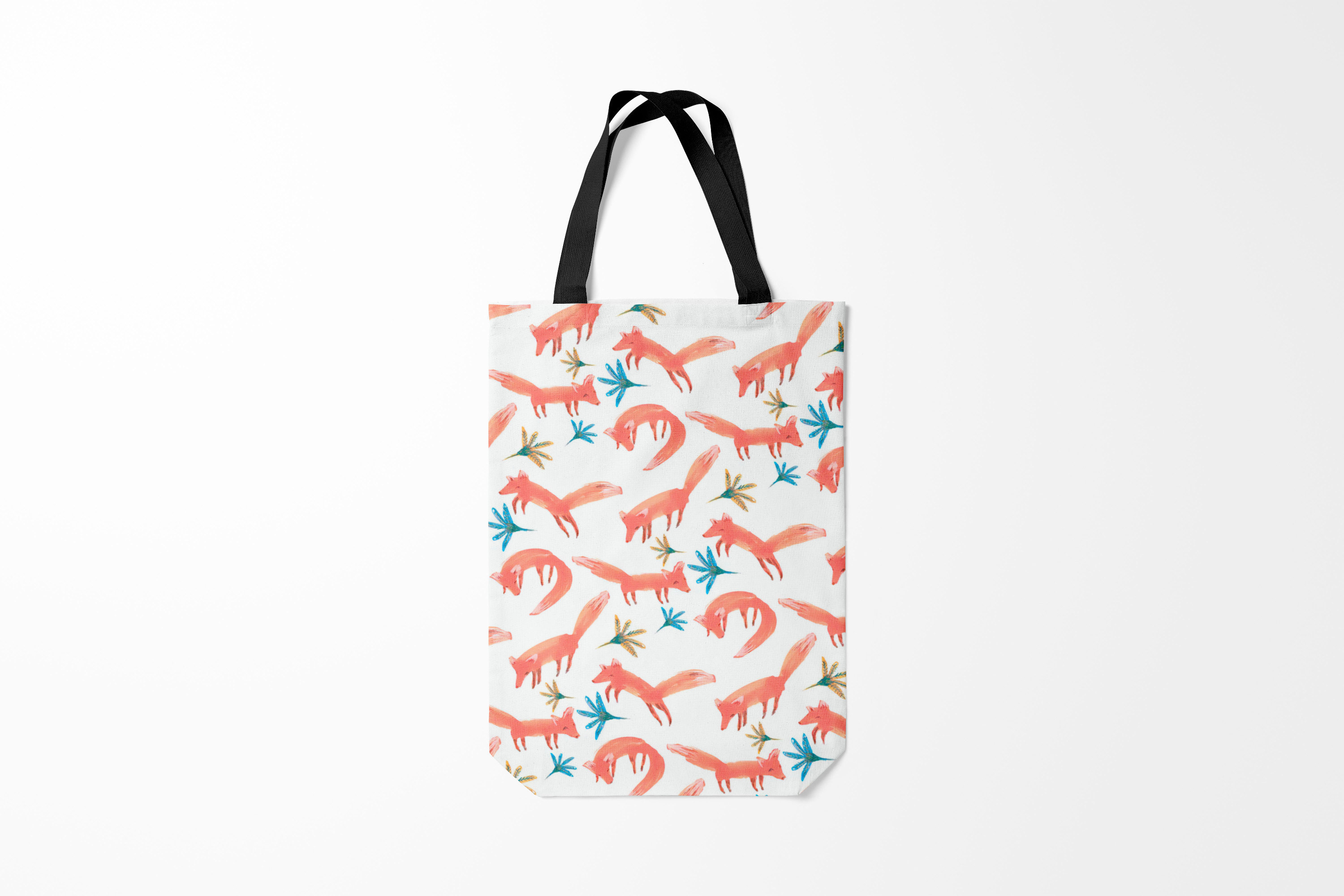 

Сумка шoппер унисекс Burnettie Лисы Hello Fox, белый, Лисы Hello Fox