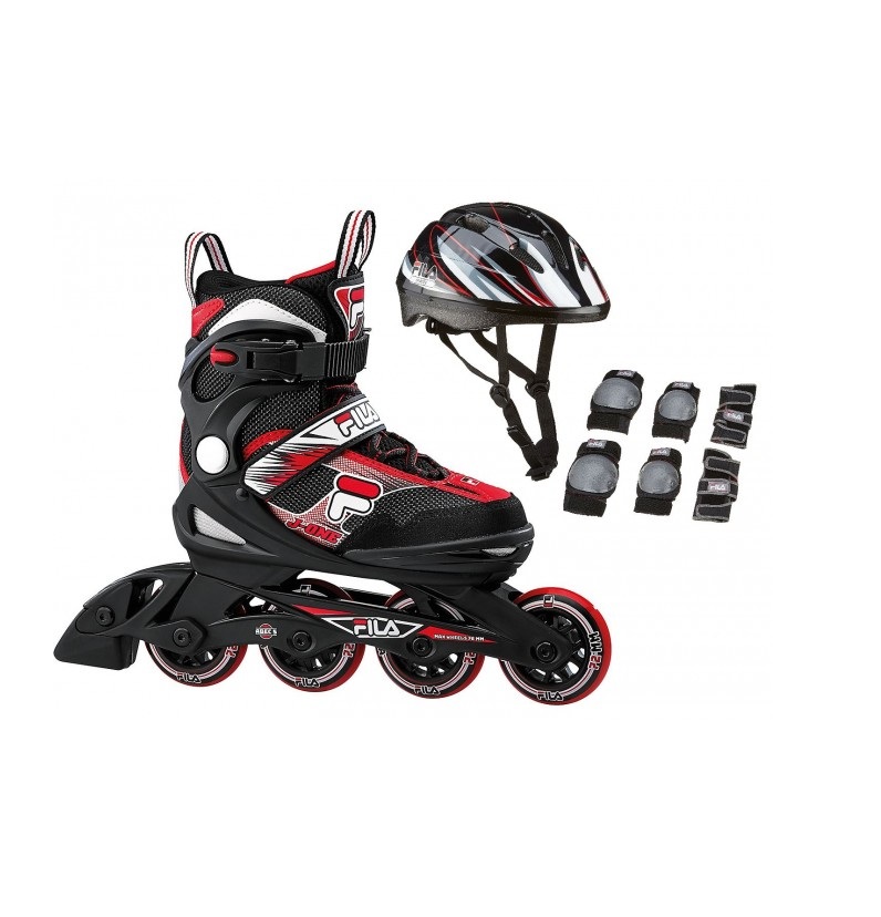 

010619150 Коньки роликовые FILA J-ONE COMBO 3 SET black/red, 00147111