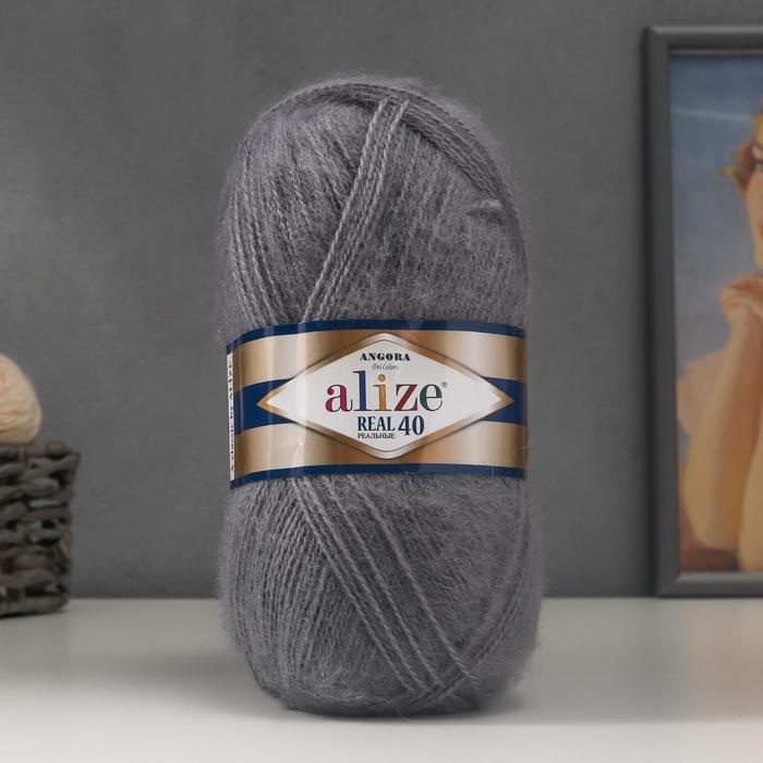 

Пряжа "Angora real 40" 60% акрил, 40% шерсть 480м/100гр (87), Серый