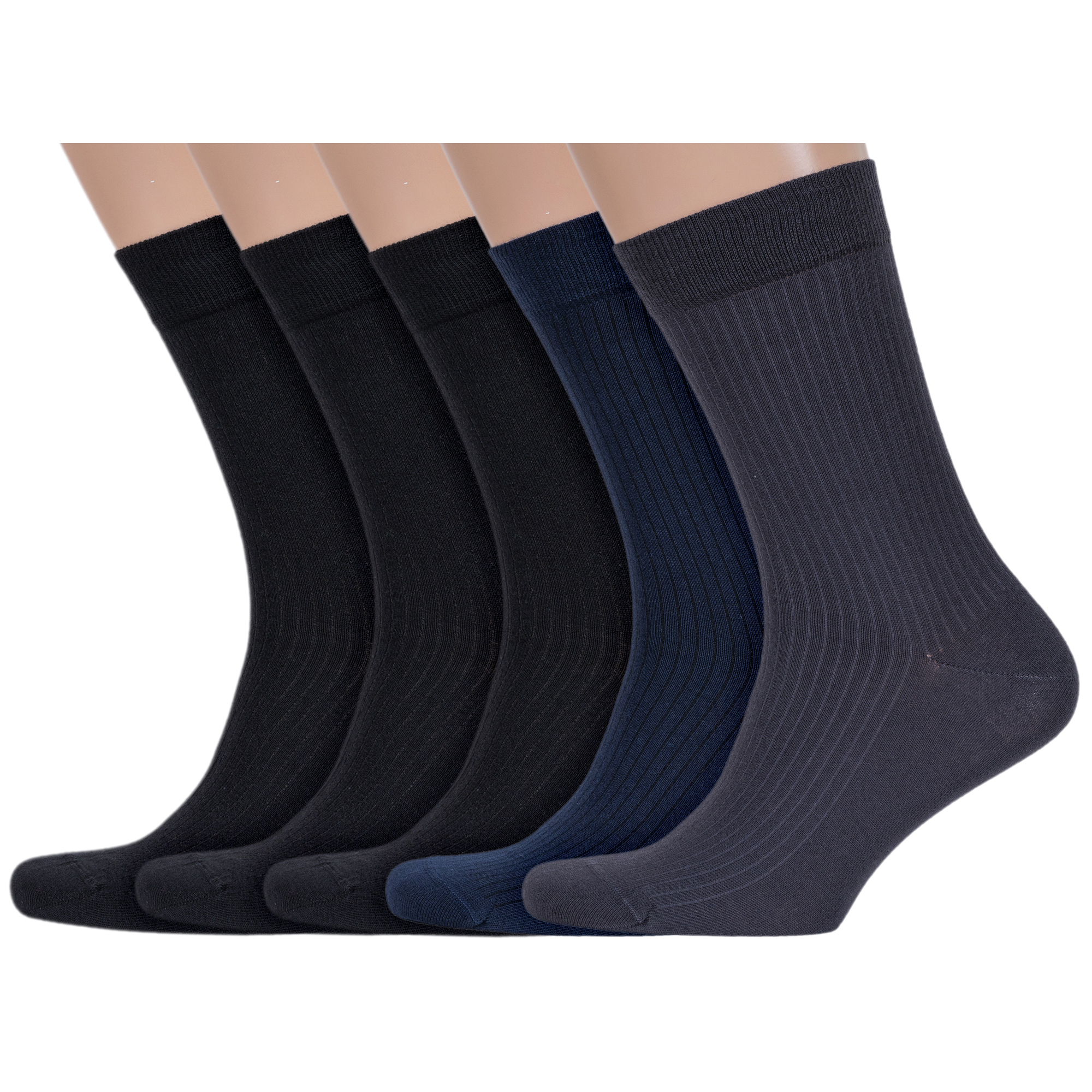 

Комплект носков мужских Rusocks 5-М3-13718 черных; синих; серых 27, 5-М3-13718