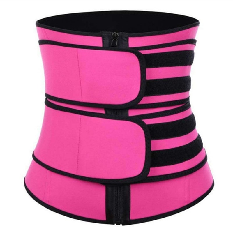 фото Корсет для тренировки waist training фитнес пояс для похудения, розовый xl baziator