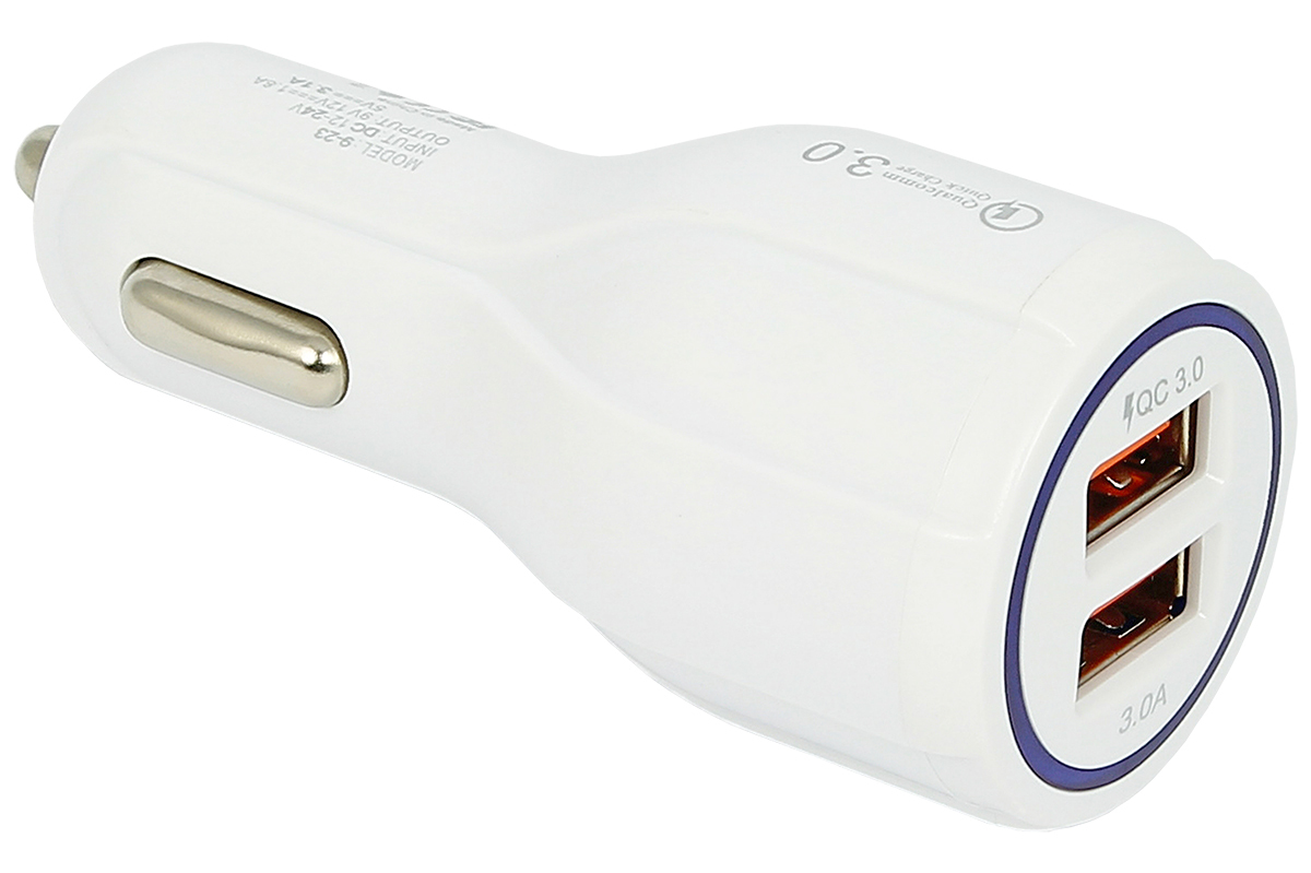 

Автомобильное зарядное устройство 12/24V на 2хUSB разъема 5V-QC 3.0А,3.1А AT AT08601