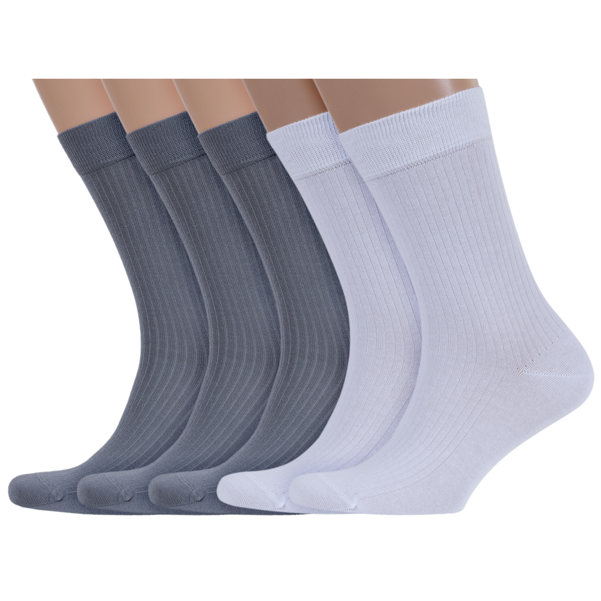 

Комплект носков мужских Rusocks 5-М3-13718 белых; серых 29, Белый;серый, 5-М3-13718