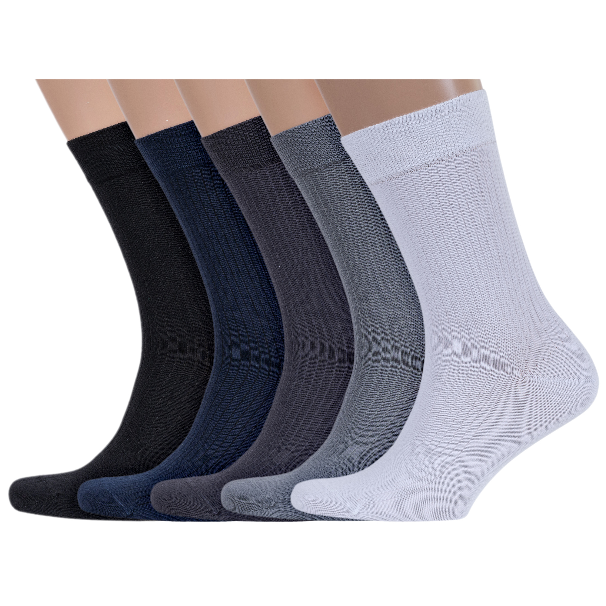 

Комплект носков мужских Rusocks 5-М3-13718 белых; синих; серых; черных 27, 5-М3-13718