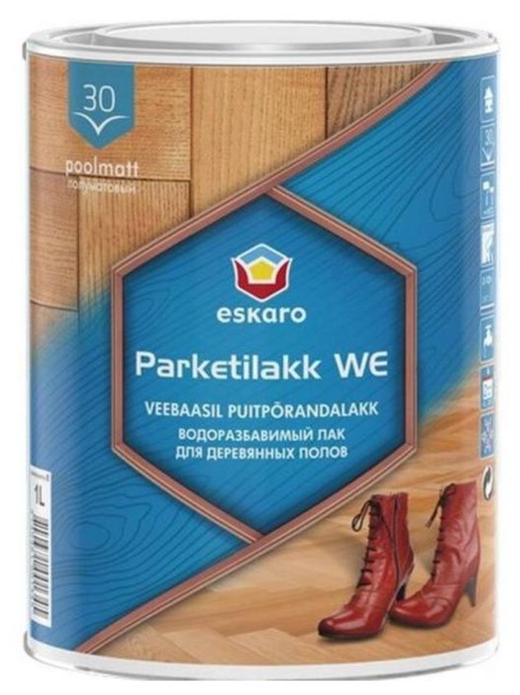 

Лак для отделки паркета ESKARO Parketilakk WE 1 л полуматовый акриловый