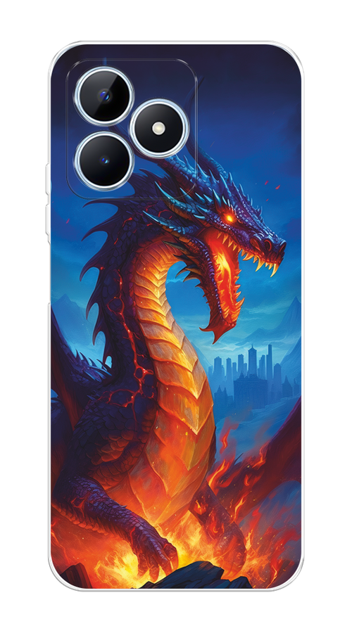 

Чехол на Realme C60 "Дракон над лавой", Оранжевый;коричневый;синий, 2516550-1