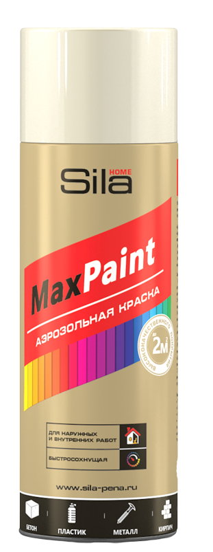 фото Аэрозольная краска sila home max paint, универсальная, цвет бежевый, ral1001, 520мл