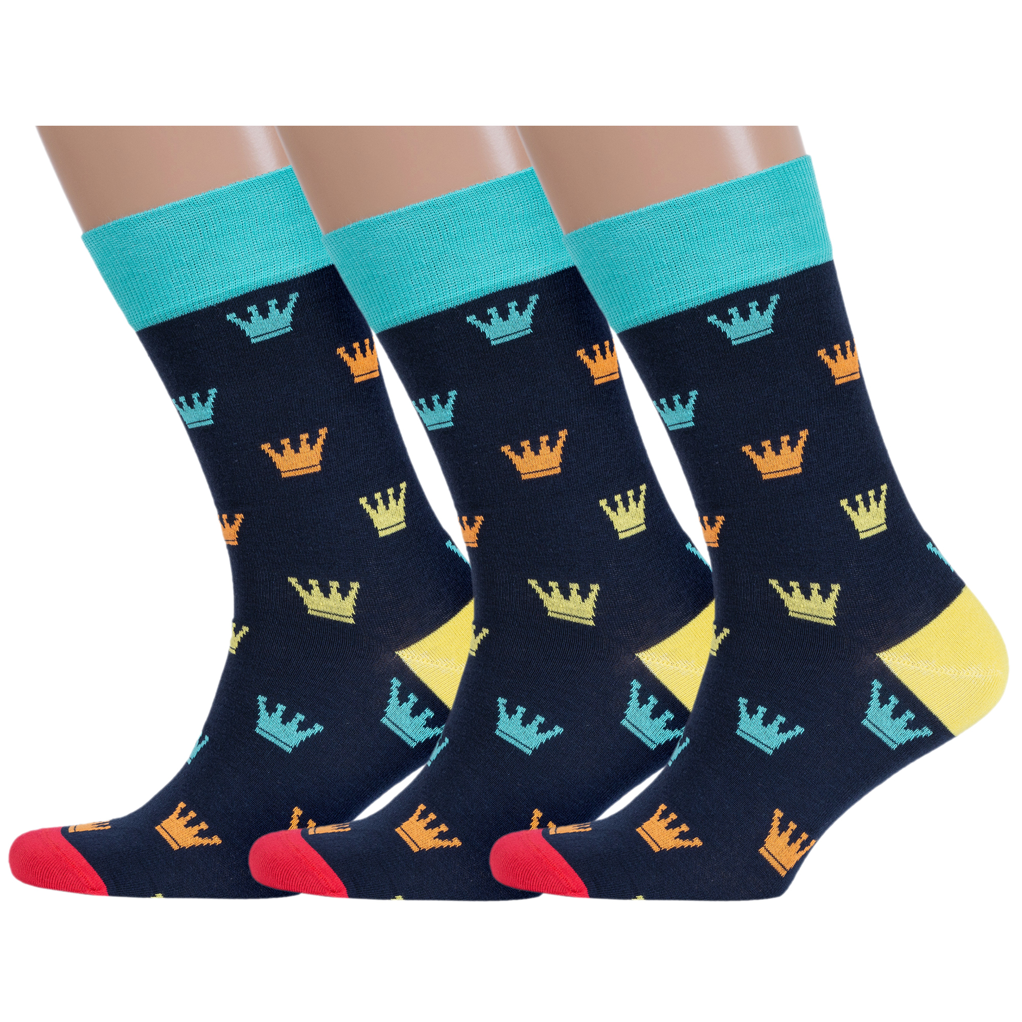 

Комплект носков мужских Rusocks 3-М3-13336 разноцветных 27-29, 3-М3-13336