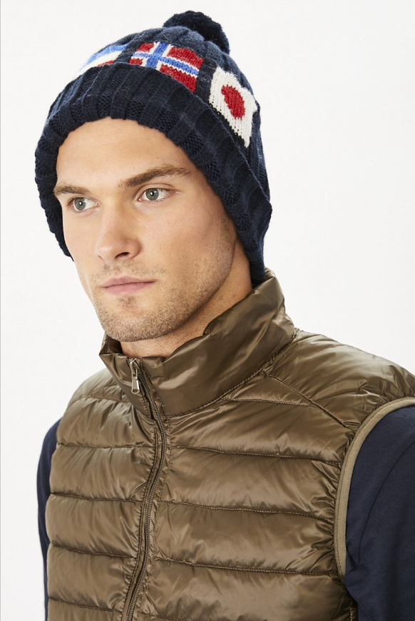 

Шапка бини мужская Baon B841861 deep navy, р, Синий, B841861