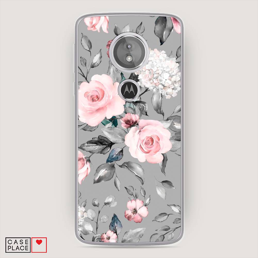 

Силиконовый чехол "Розы на сером" на Motorola Moto G6 Play, 240950-8