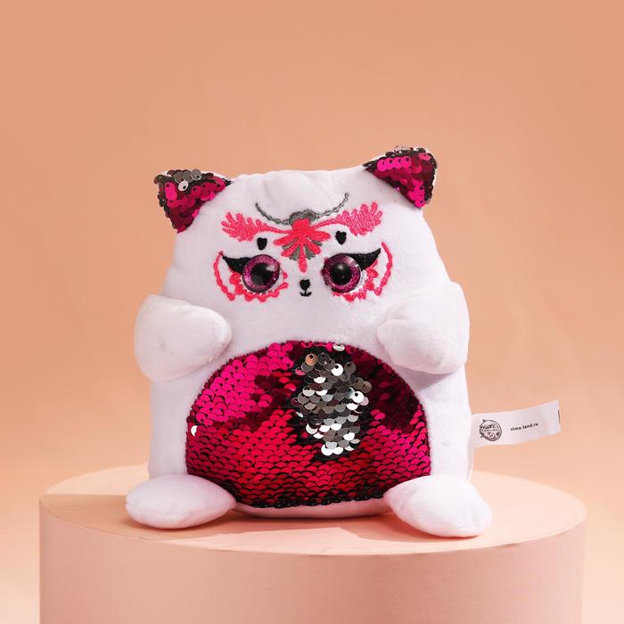 

Мягкая игрушка с пайетками Котик, 17 см х 9 см х 15 см