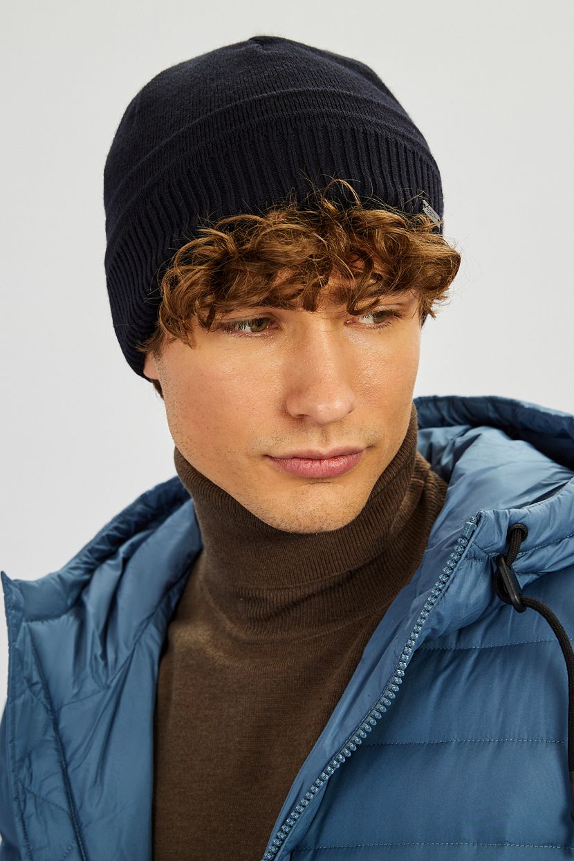 

Шапка бини мужская Baon B841522 deep navy, р, Синий, B841522