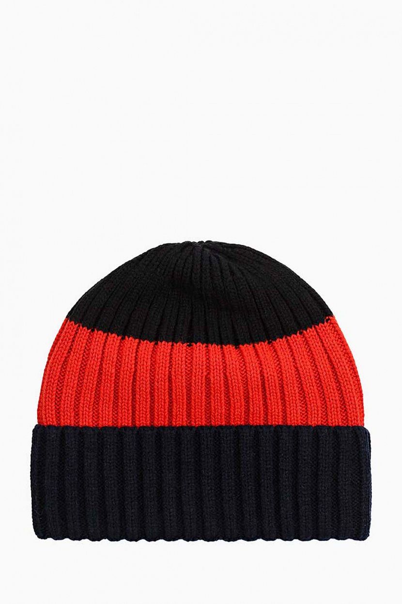 

Шапка бини мужская Baon B841511 tangerine-deep navy, р, Черный;красный, B841511