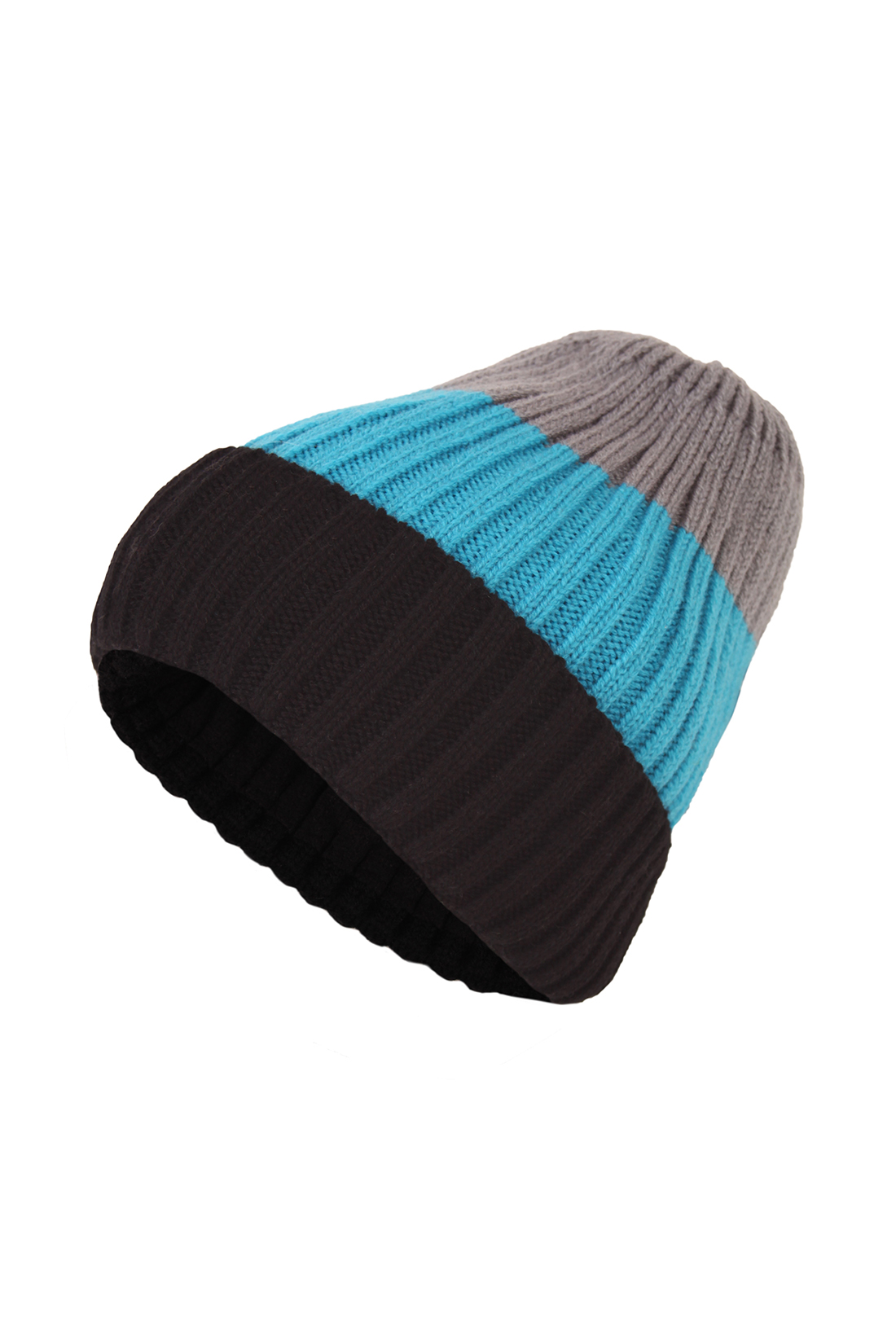 

Шапка бини мужская Baon B841511 deep navy-grey, р, Серый;синий, B841511