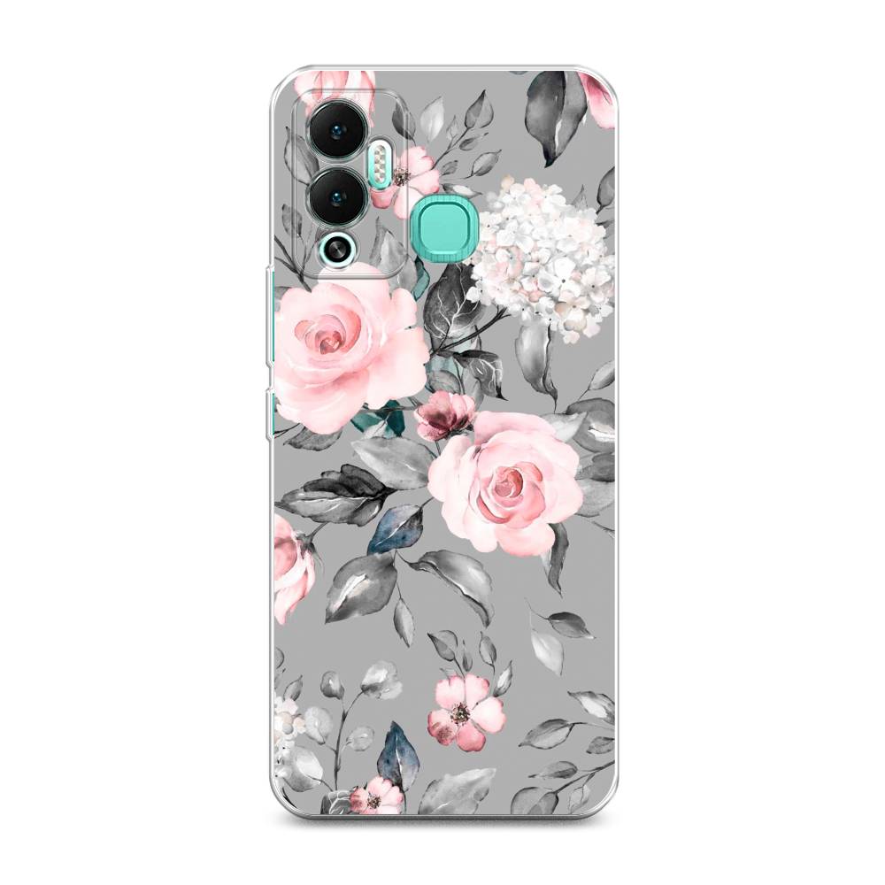 

Силиконовый чехол "Розы на сером" на Infinix Hot 12 Play, 3101750-8