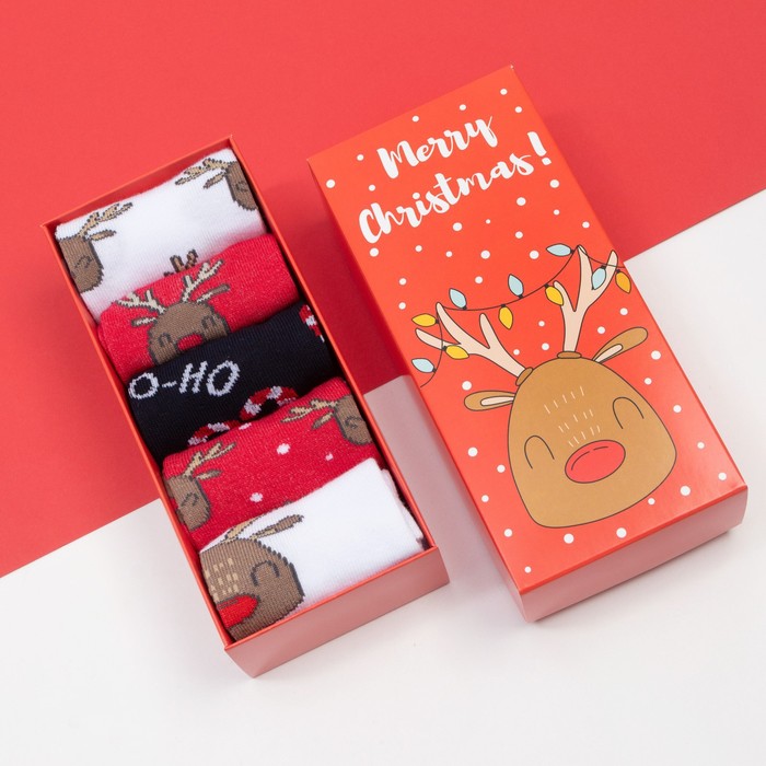 

Подарочный набор носков женских KAFTAN север разноцветных 23-25, 5 пар, Разноцветный, север