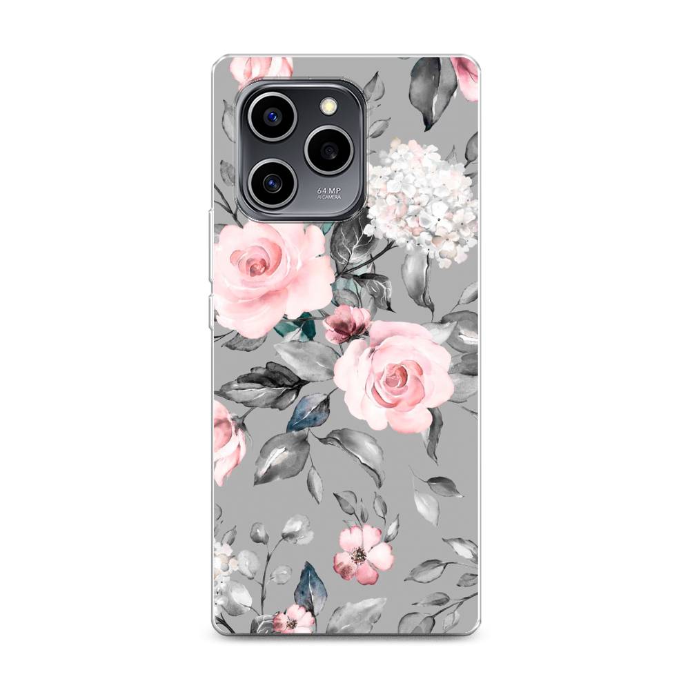 фото Силиконовый чехол "розы на сером" на honor 60 se awog