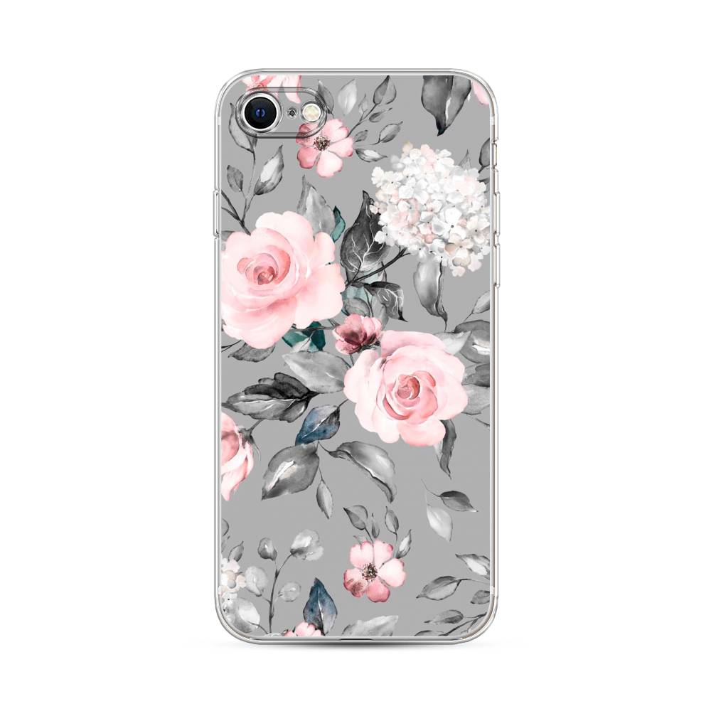 

Силиконовый чехол "Розы на сером" на Apple iPhone SE 2022, 14850-8