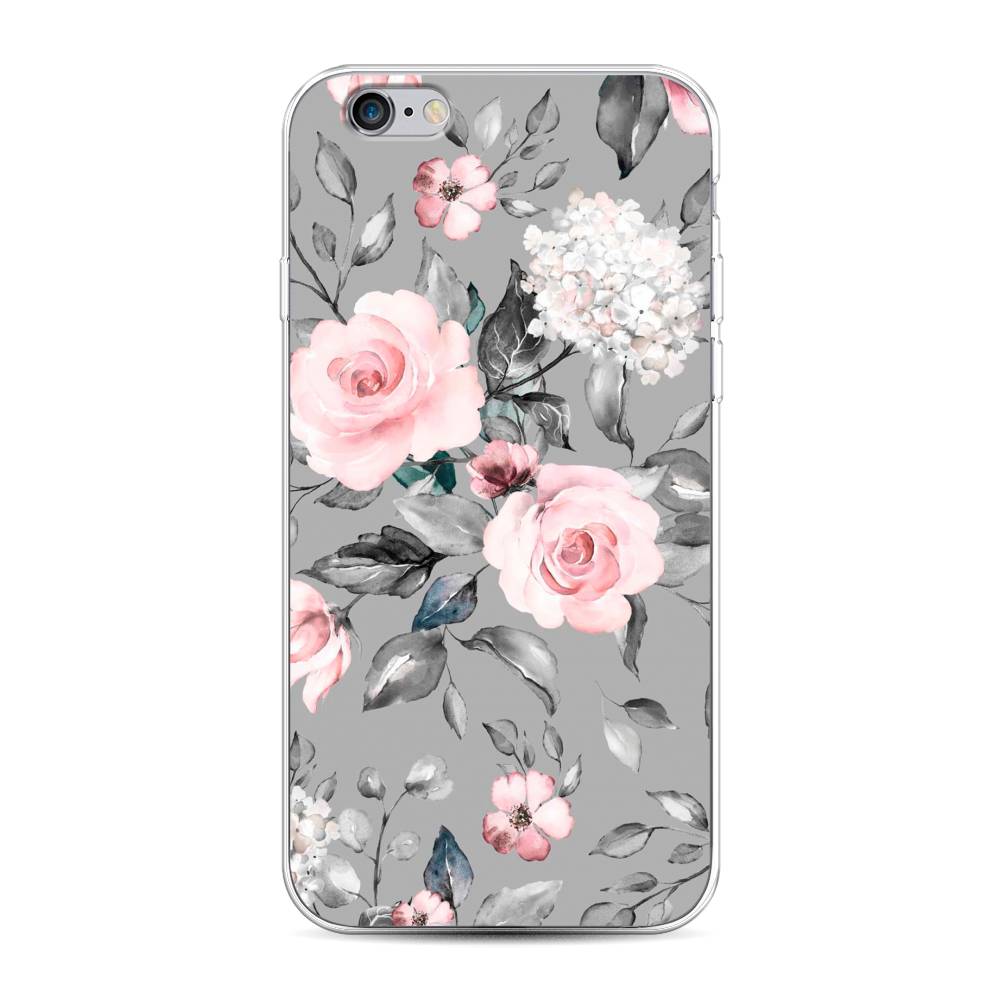 

Силиконовый чехол "Розы на сером" на Apple iPhone 6S, 0104S50-8