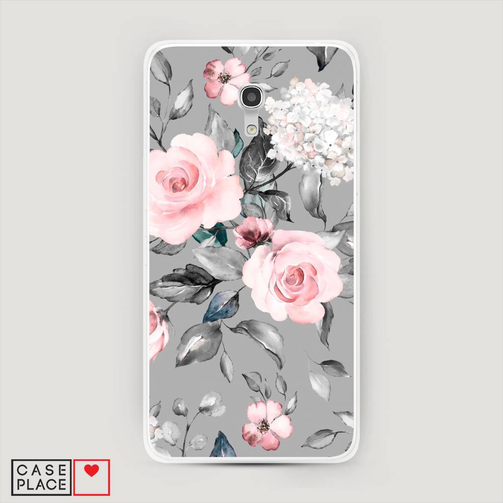 

Силиконовый чехол "Розы на сером" на Alcatel Pixi 4 (5) 5045D
